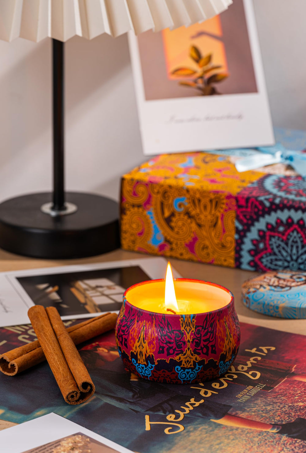 Lifestyle image: candles in a cozy home setting