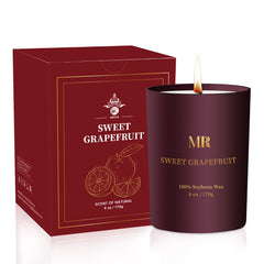 Scented candle gift for women with grapefruit aroma