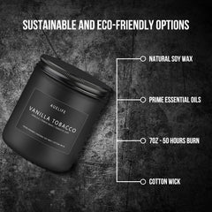 Vanilla Tobacco scented soy jar candle