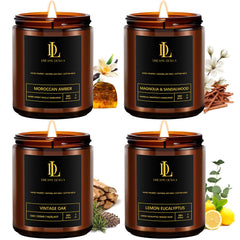 Premium black gift box packaging for four scented candles