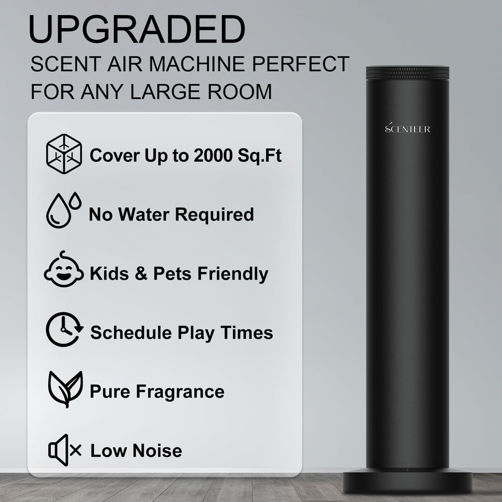 Side view of SCENTEER cordless scent diffuser in black