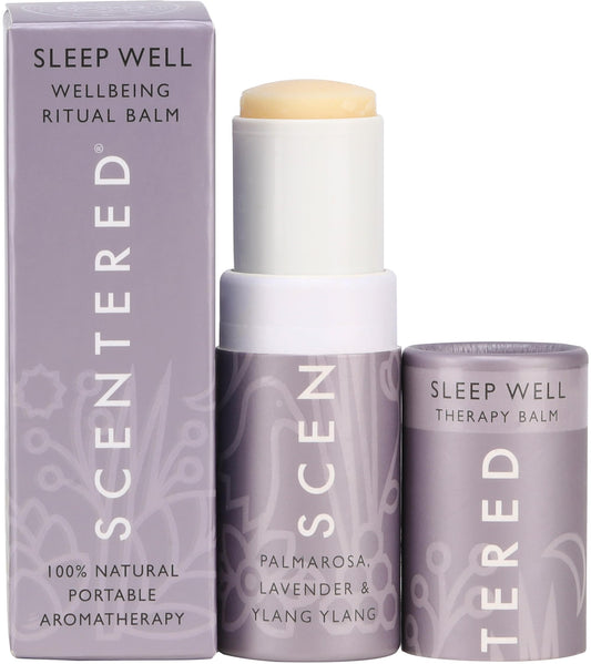 Scentered Sleep Well Balm packaging and product shot