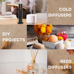 Diffuser with Autumn Spice essential oil in a cozy autumn setting