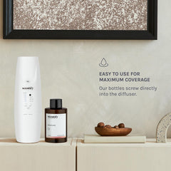 Luxurious amber bottle of Scentify Demure aroma oil for at-home spa