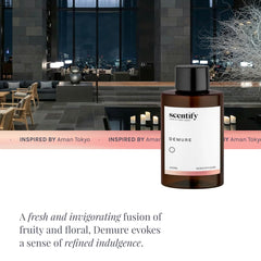 Amber, musk and sandalwood bottom notes of Demure diffuser oil