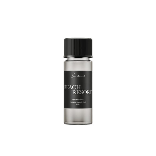 Scentiment Beach Resort diffuser oil bottle with Bergamot, Ocean, and Peony notes