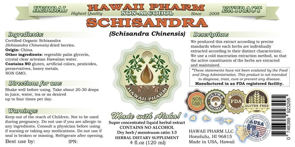 Close-up of Schisandra glycerite liquid extract ingredients