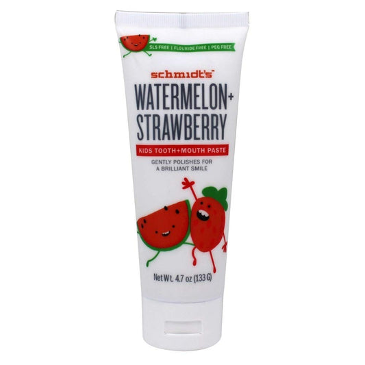 Schmidt's Kids Toothpaste Watermelon Strawberry 4.7 oz - front view