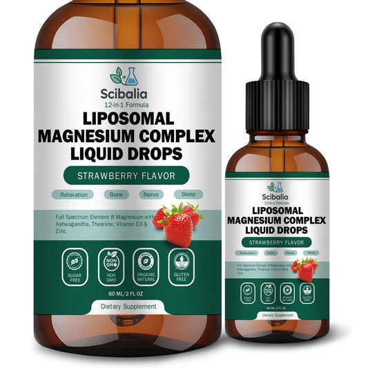 Bottle of Scibalia Liposomal Magnesium 12-in-1 Complex
