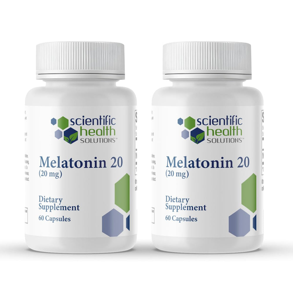 Scientific Health Solutions Melatonin 20mg bottle with 60 capsules (1st image)