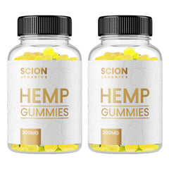 Raspberry-flavored Scion Organics Hemp Gummies bottle front