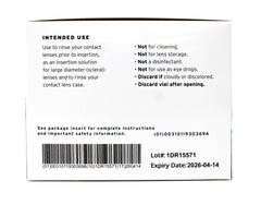 Travel-size saline solution for lens care