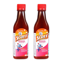 Scott Emulsion 180 ml cod liver oil for kids tropical fruits flavor (2 pack)