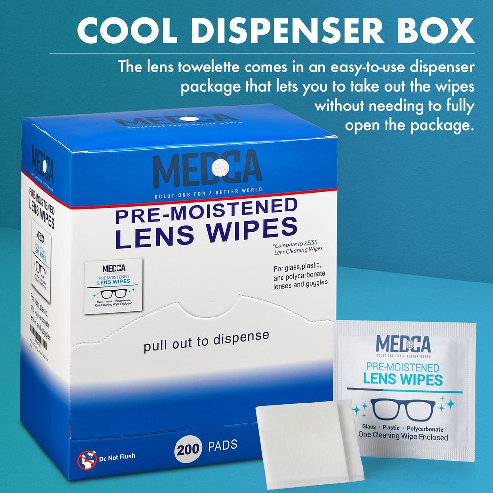 Non-abrasive, scratch-free lens cleaning wipes