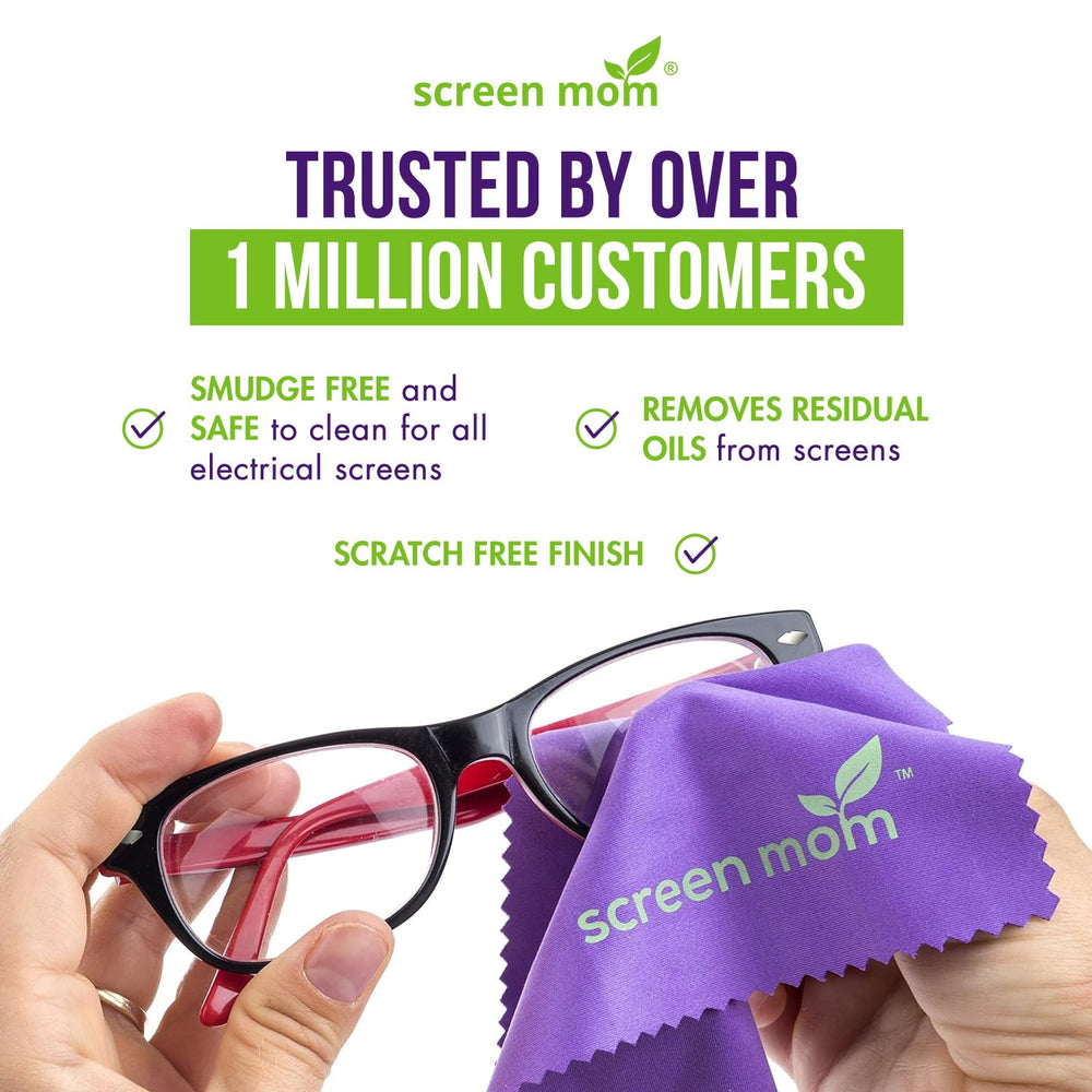 Cloth paired with Screen Mom Screen Cleaner Spray