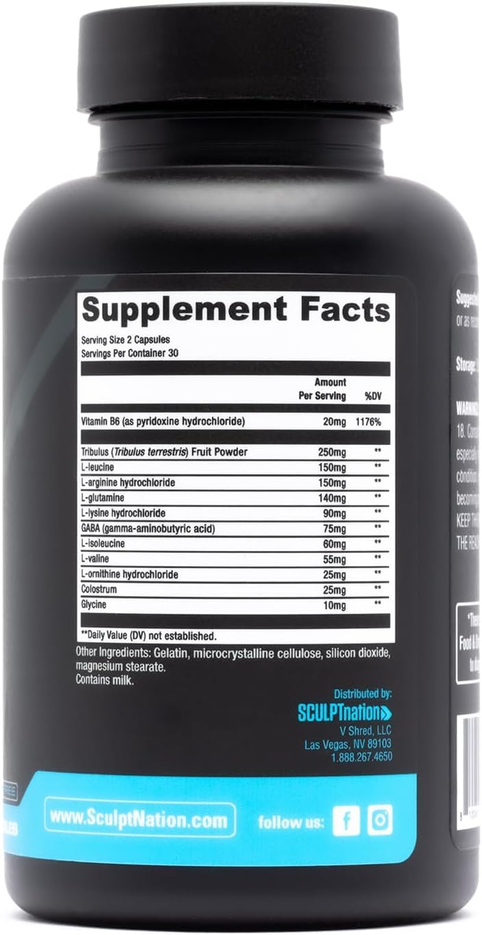 Sculpt Nation V Shred bottle label detail highlighting premium ingredients.