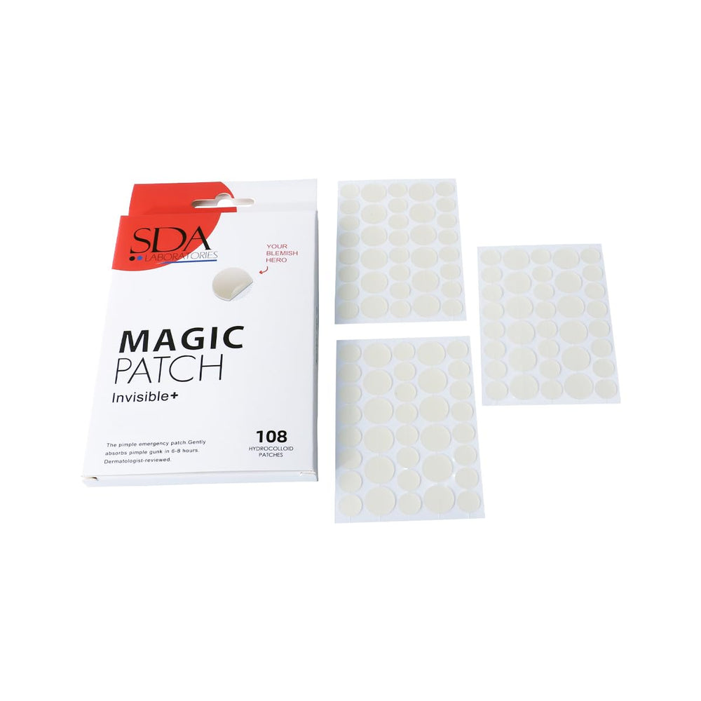 SDA Laboratories Magic Pimple Patch closeup blending with skin for subtle wear.