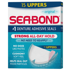 Sea Bond original seal uppers pack 15 count - zinc-free, all-day hold