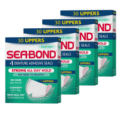 Sea-Bond Secure Denture Adhesive Seals Fresh Mint – 4 packs of 30 (image 1)