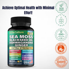 Sea moss capsules with vitamin C and vitamin D3