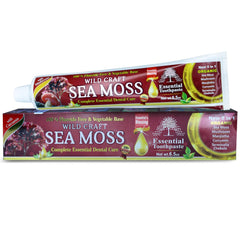 Sea Moss Essential Toothpaste 6.5 oz Pack of 1 – fluoride-free, vegetable-based wild-crafted toothpaste with sea moss and herbal blend
