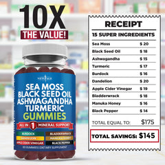 Detox and digestive support ingredients featured in Sea Moss Gummies