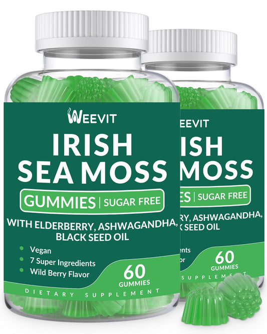 Sea Moss Gummies with Irish sea moss, black seed oil, ashwagandha and elderberry - front view