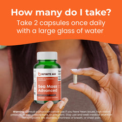 Ingredients and vitamins chart for Infinite Age formula