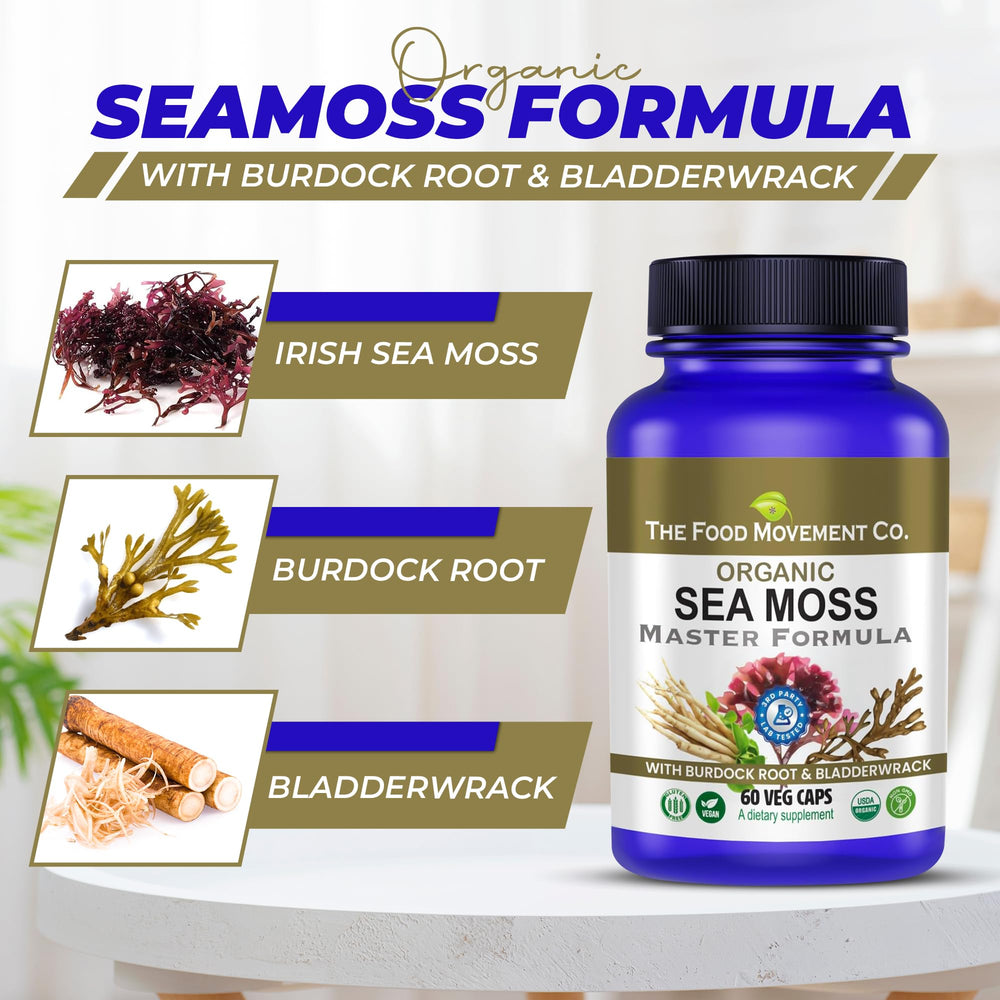 Sea Moss Master Formula bottle with natural ingredients