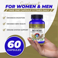 Lifestyle concept image highlighting health and well-being with sea moss supplements