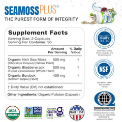 Ingredients: Irish sea moss, bladderwrack, and burdock root