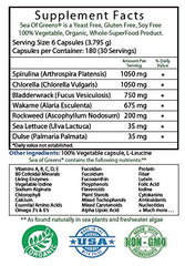 Sea of Greens ingredients with seaweed and freshwater algae