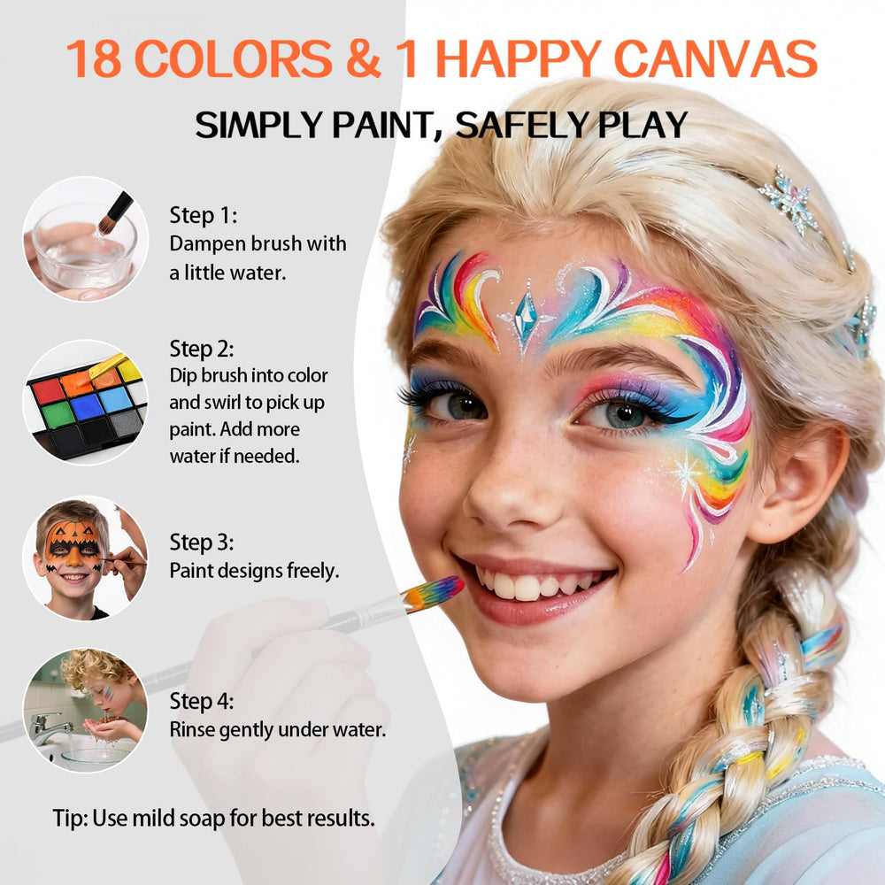 Seaboll easy removal washable face paint for effortless cleanup.
