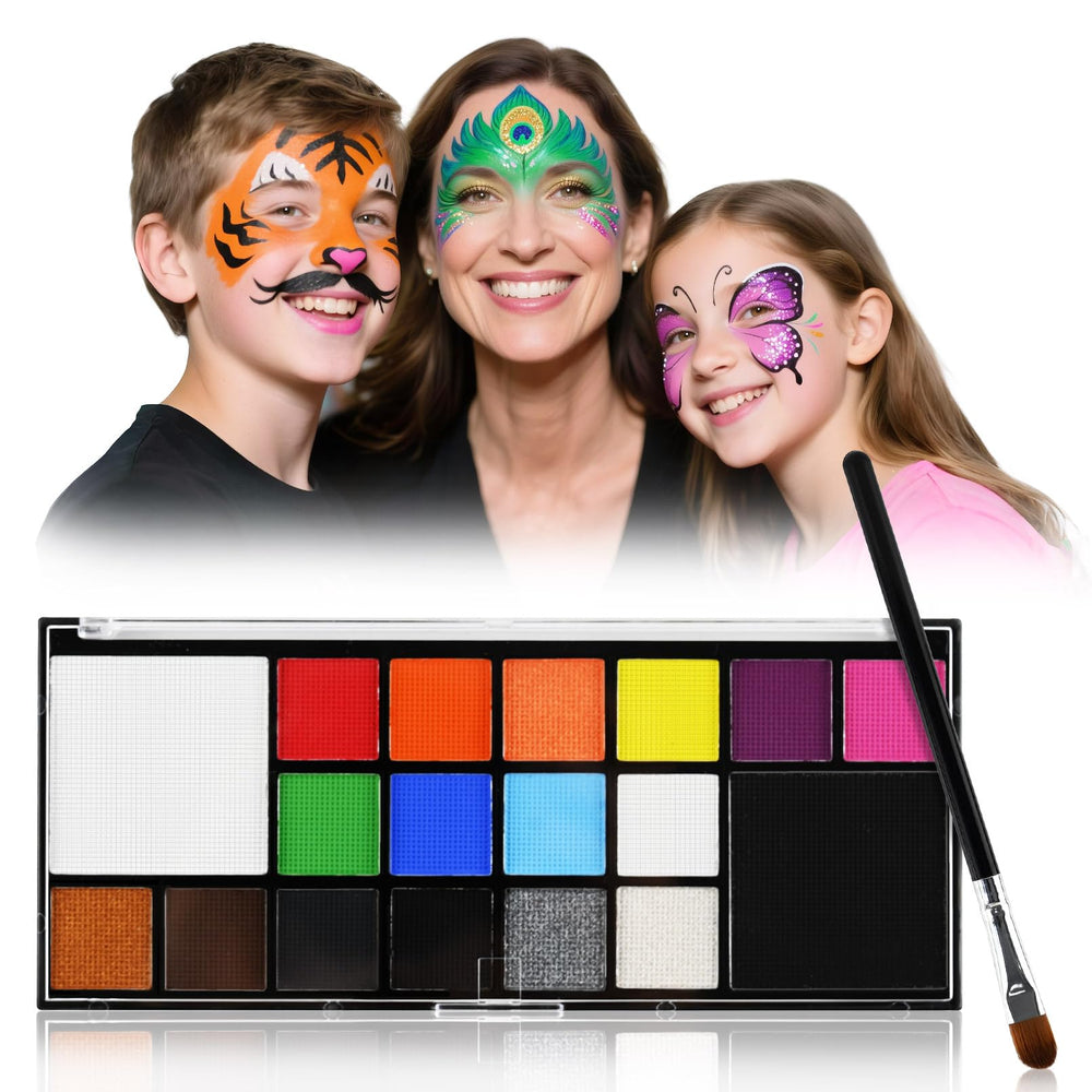 Seaboll face paint kit with 18 shades palette for vibrant Halloween and cosplay looks.