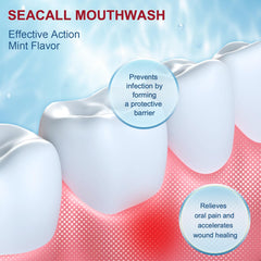 SEACALL Fresh Mint Mouthwash 100ml bottle – back label