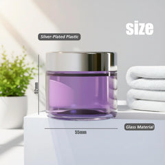 Seafulee purple-lid 2oz jar with leak-proof inner liner for creams.