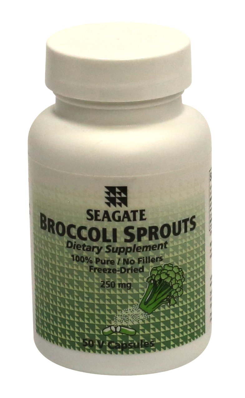 Seagate Broccoli Sprouts 250 mg 50 Capsules bottle