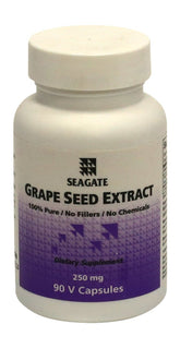 Bottle of Seagate Grape Seed Extract 250mg with 90 vegetarian capsules