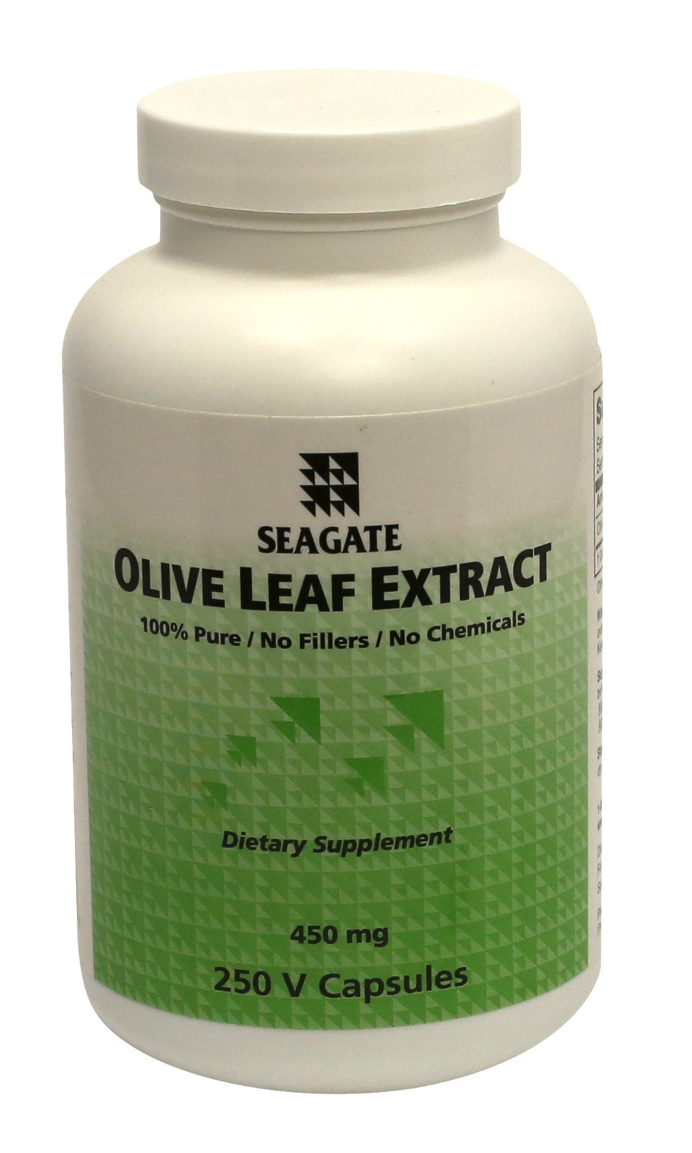 Seagate Olive Leaf Extract bottle showing purity and natural antioxidants.