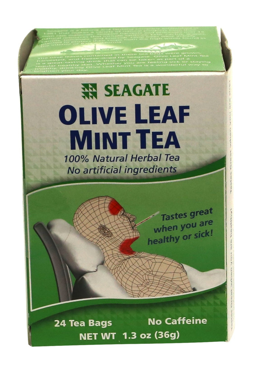 Seagate Olive Leaf Herbal Mint Tea box – 24 tea bags
