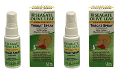 Seagate Olive Leaf Throat Spray 1 oz Unflavored – Homeopathic 2-Pack