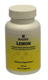 Seagate Whole Lemon Concentrate bottle and capsules