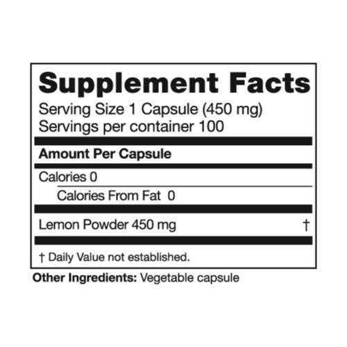 Close-up of freeze-dried whole lemon concentrate capsules