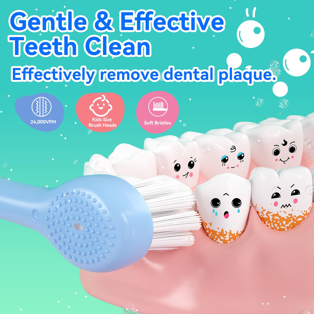 Back view of SEAGO Navy Blue Kids Electric Toothbrush