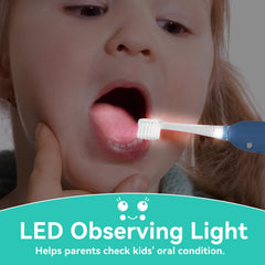 Eight replacement heads included for SEAGO Navy Blue Kids Electric Toothbrush
