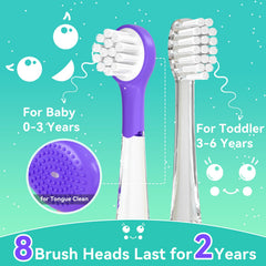 Rechargeable toddler toothbrush on magnetic charging dock