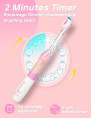 Rainbow LED light on SEAGO kids electric toothbrush