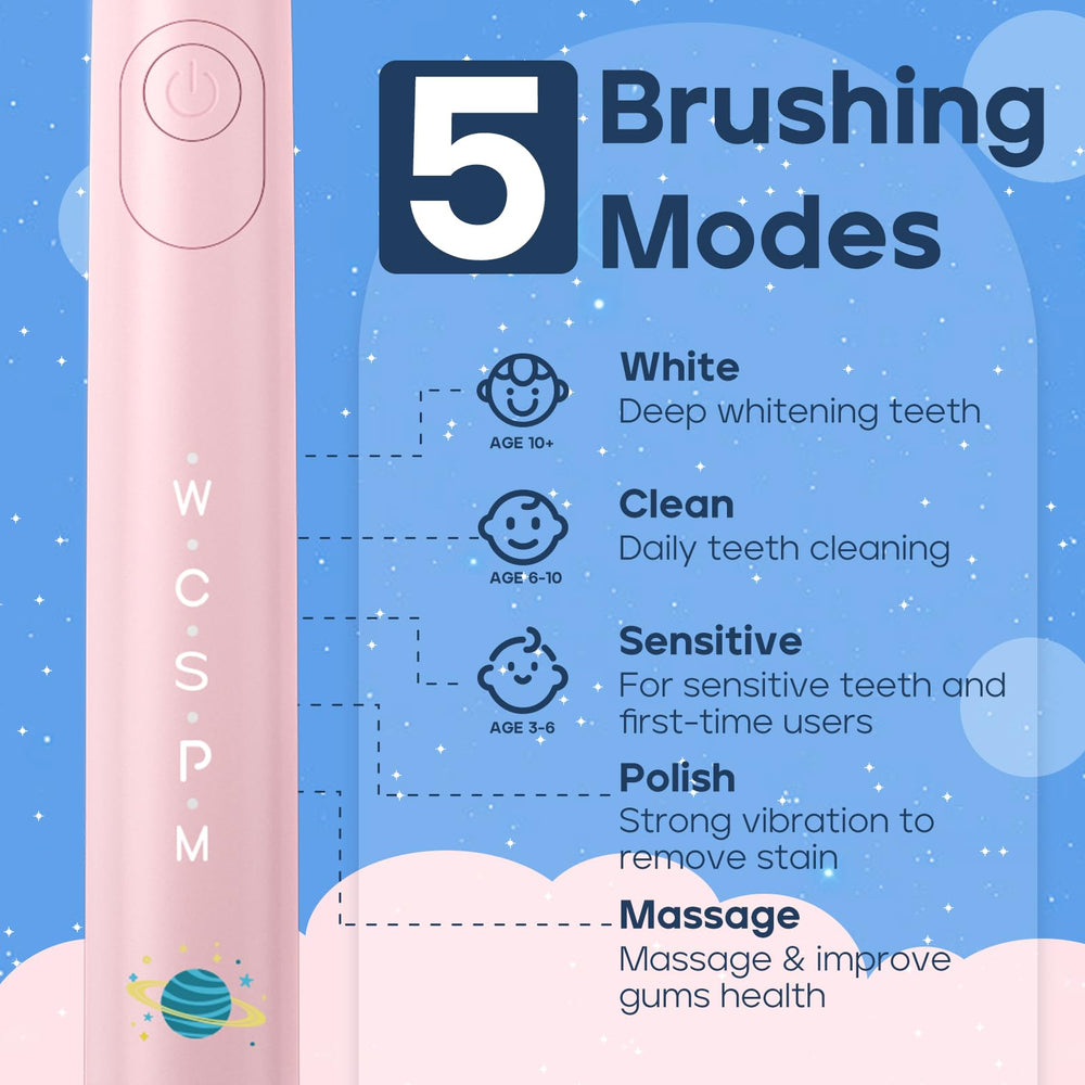 2-minute smart timer on SEAGO SG2303 Pink Kids Toothbrush