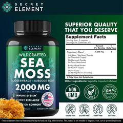 Secret Element Sea Moss Capsules offer no fishy aftertaste for easy daily use