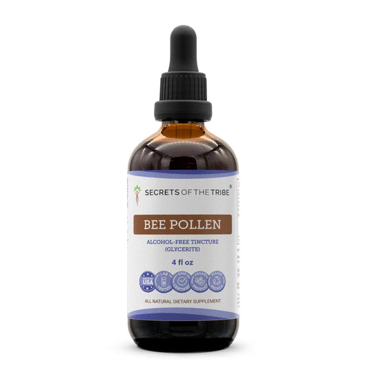 Bottle of Secrets of the Tribe Bee Pollen Tincture 4 oz